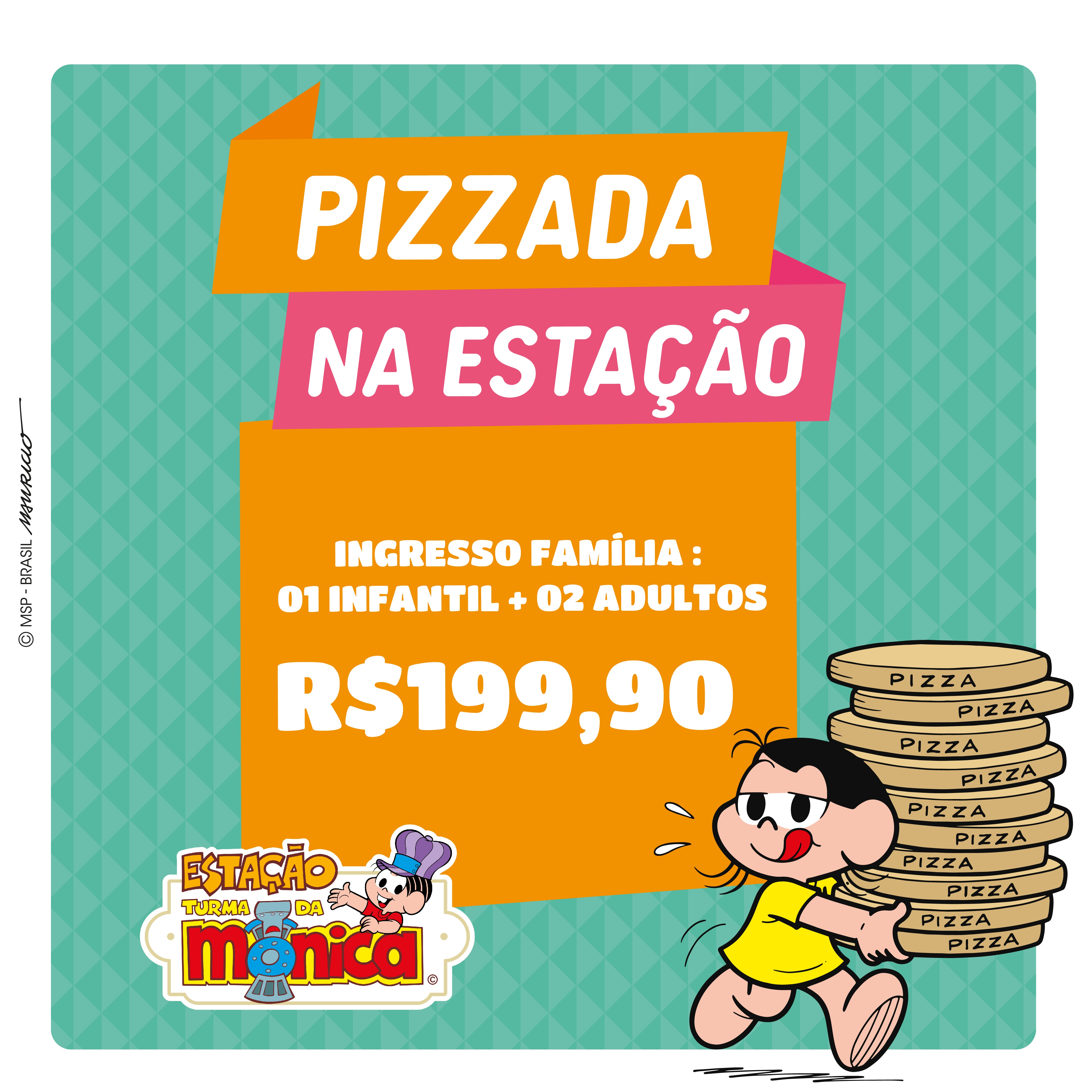 INGRESSO PIZZADA DA MAGALI ETM JOÃO PESSOA - 01 INFANTIL + 02 ADULTOS  ACOMPANHANTES