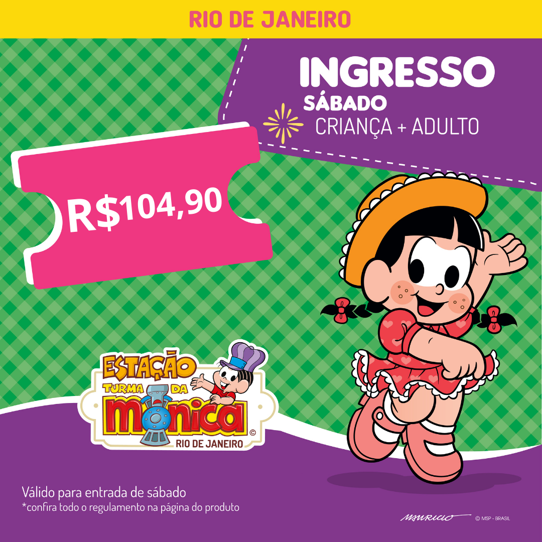 INGRESSO COMUM INFANTIL COM ADULTO ACOMPANHANTE - SÁBADO - ETM RJ