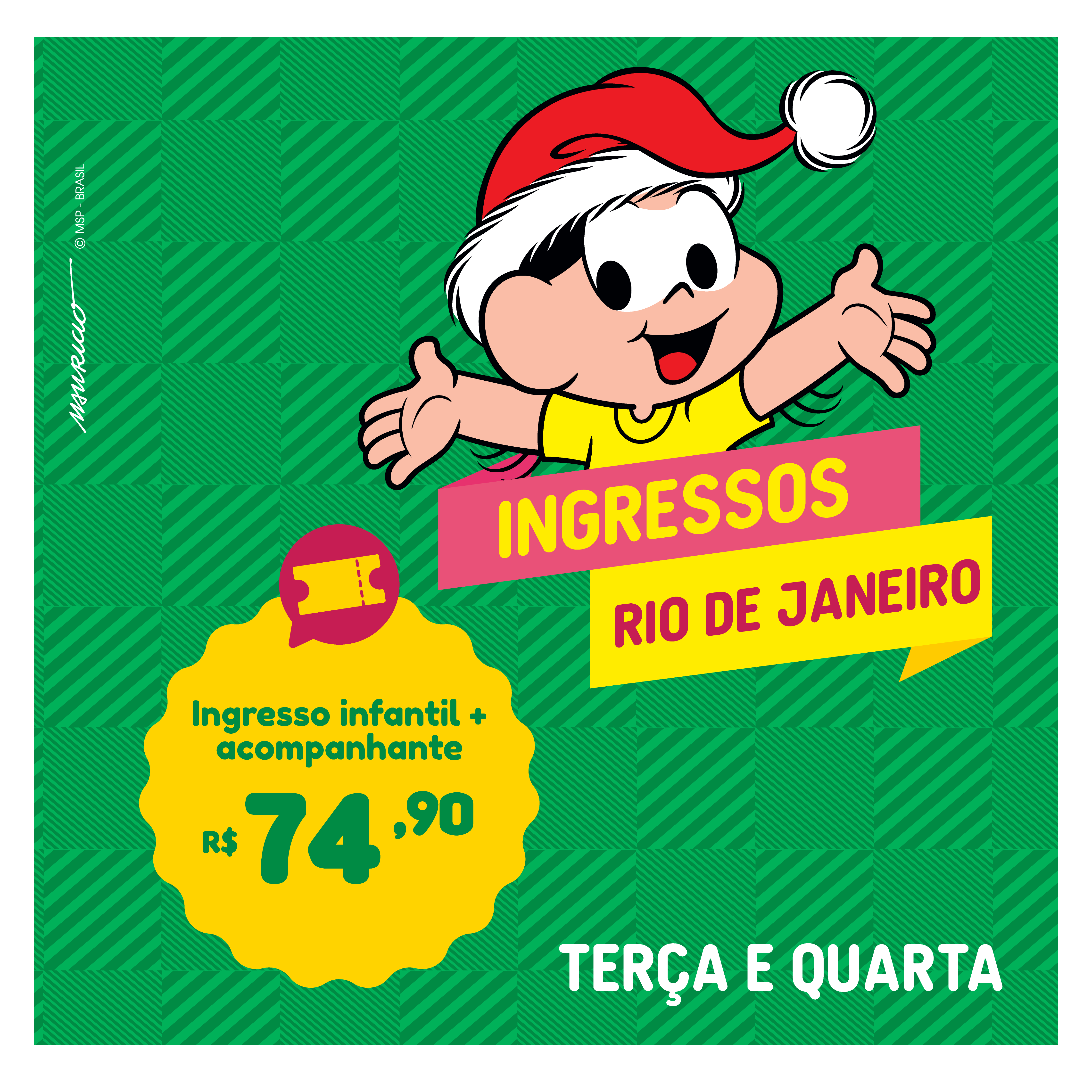 ETM RJ | INGRESSO COMUM + ADULTO ACOMPANHANTE | TERÇAS E QUARTAS FEIRA DE DEZEMBRO	