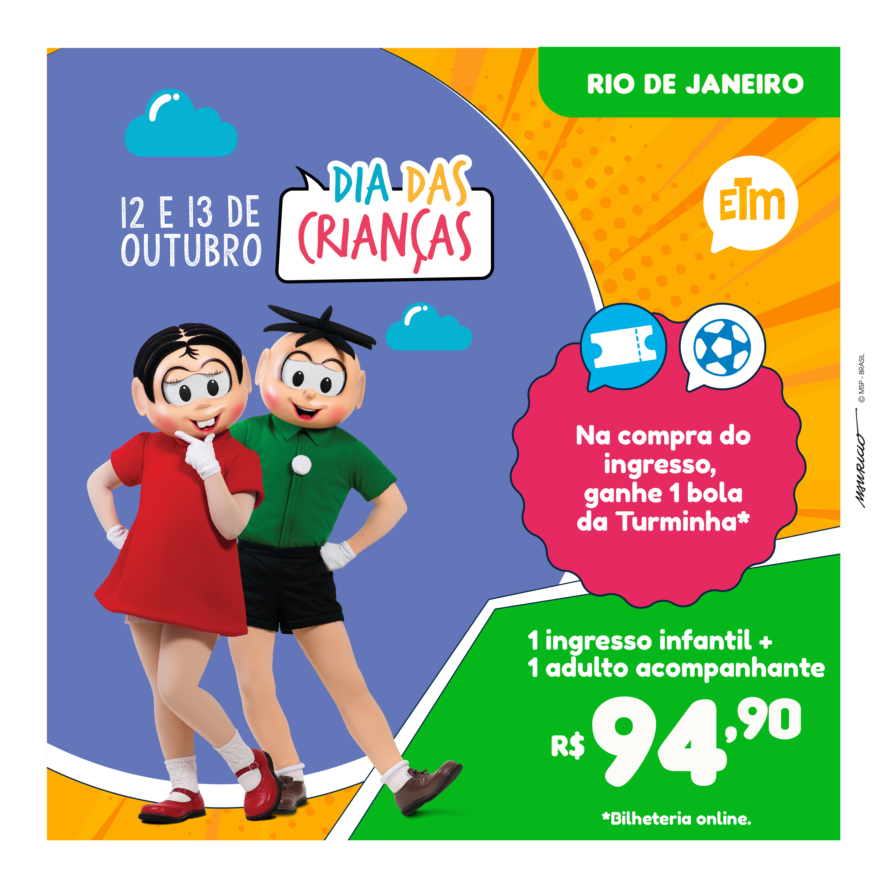 DIA DAS CRIANÇAS RJ | INGRESSO COMUM + ADULTO ACOMPANHANTE | COMPRE E GANHE*