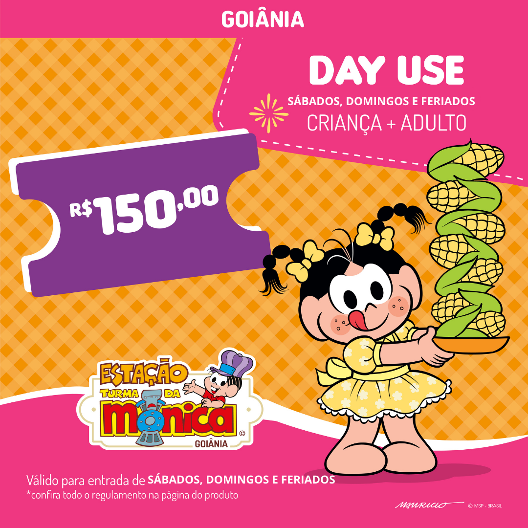 INGRESSO DAY USE INFANTIL COM ADULTO ACOMPANHANTE - SÁBADOS, DOMINGOS E  FERIADOS - ETM GO