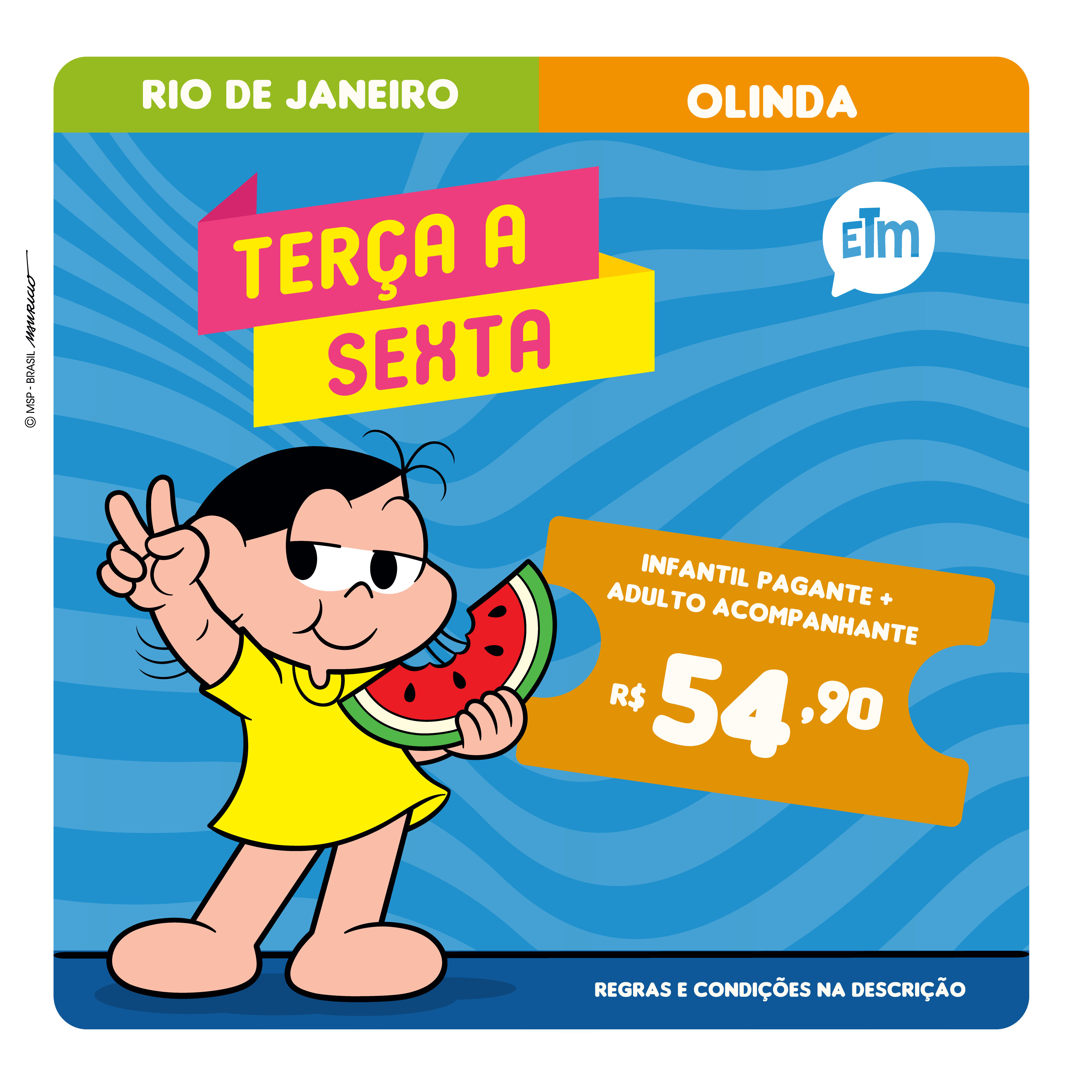 [ETM RJ E OL] INGRESSO INFANTIL + ADULTO ACOMPANHANTE | SEGUNDA A SEXTA