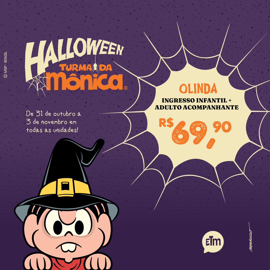 HALLOWEEN NA ESTAÇÃO OLINDA | INGRESSO INFANTIL + ADULTO ACOMPANHANTE